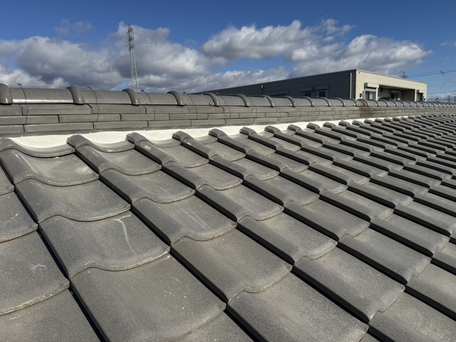 漆喰の打ち替え後の棟