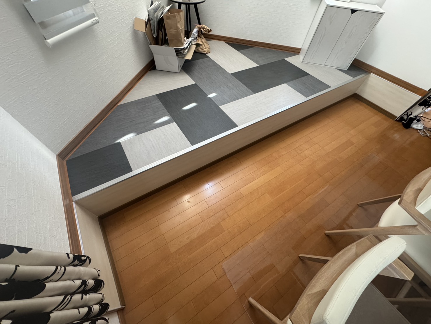 施工後の桟敷を撤去して広くなったリビング